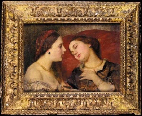 Miss Georgina Treherne Oil Painting by George Frederick Watts