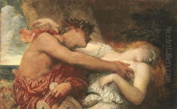 Orpheus And Eurydice Oil Painting by George Frederick Watts