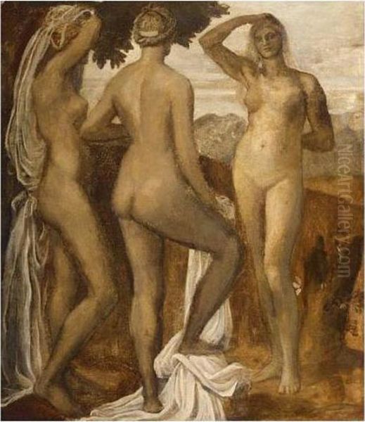 The Judgement Of Paris Oil Painting by George Frederick Watts