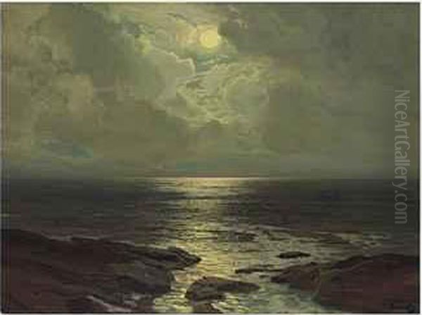 Moonlit Coast Oil Painting by Frederick Judd Waugh