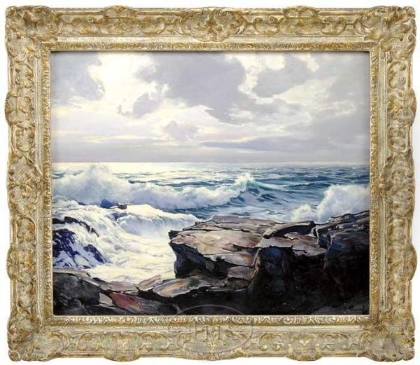 Sunlit Surf Oil Painting by Frederick Judd Waugh