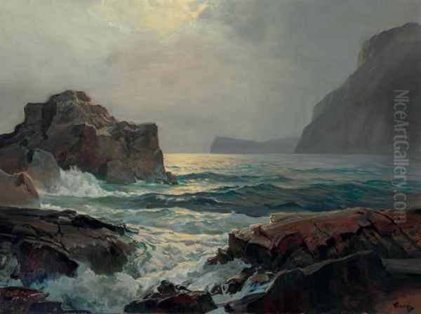 Rocky Coast Oil Painting by Frederick Judd Waugh