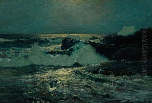 Early Moonrise Oil Painting by Frederick Judd Waugh