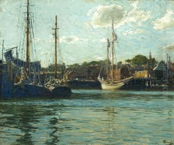 Gloucester Harbor Oil Painting by Frederick Judd Waugh