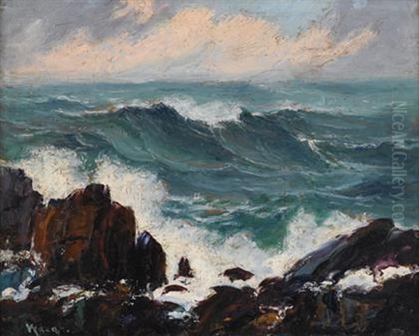 Stormy Seas Oil Painting by Frederick Judd Waugh