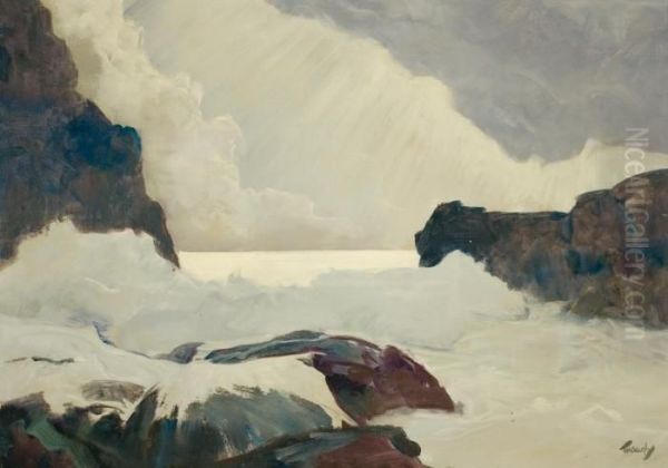 Sunlight Through The Clouds Oil Painting by Frederick Judd Waugh