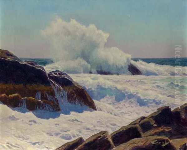 Crashing Surf Oil Painting by Frederick Judd Waugh