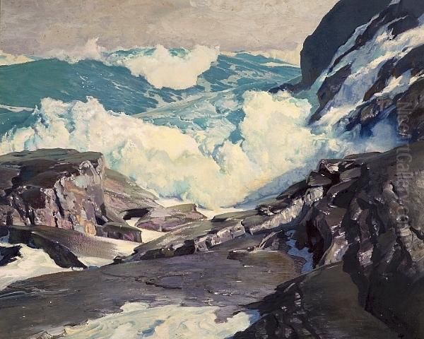 Crashing Seas Oil Painting by Frederick Judd Waugh