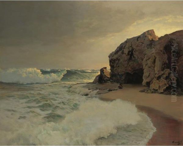 Smuggler's Cove Oil Painting by Frederick Judd Waugh