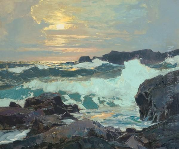 The Maine Coast Oil Painting by Frederick Judd Waugh