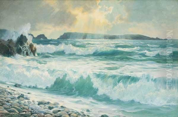 Sunlight Through The Clouds Oil Painting by Frederick Judd Waugh