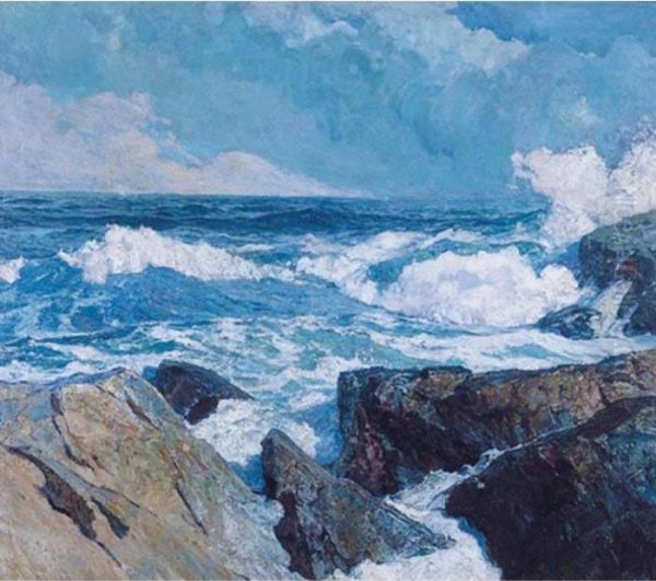 Edge Of The Reef Oil Painting by Frederick Judd Waugh