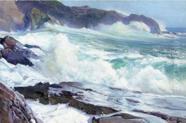 Dashing Water Oil Painting by Frederick Judd Waugh