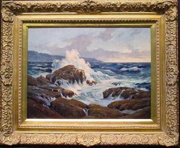 Crashing Waves
Bears Signature Oil Painting by Frederick Judd Waugh