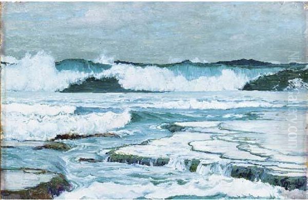 Breaking Surf Oil Painting by Frederick Judd Waugh