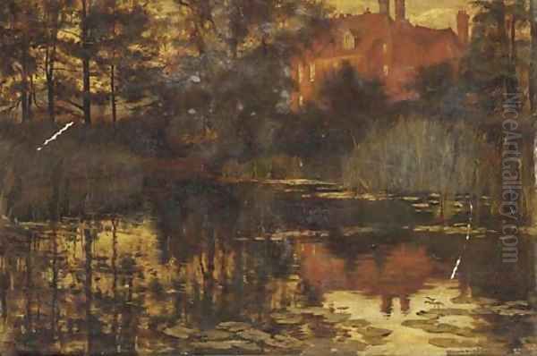 The old mill pond Oil Painting by Edward R. Taylor