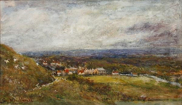 Landscape With Village Oil Painting by George Weatherill