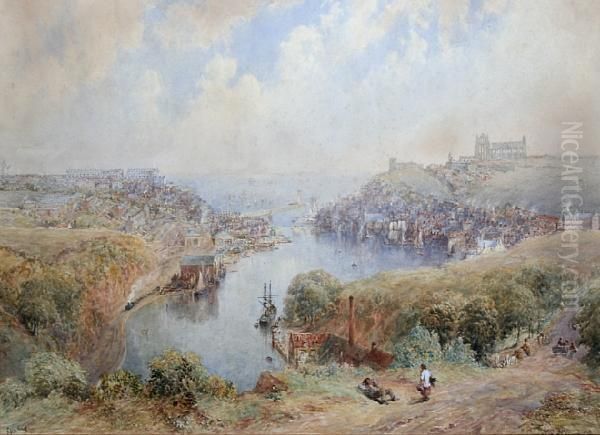 Whitby From Larpool Oil Painting by George Weatherill