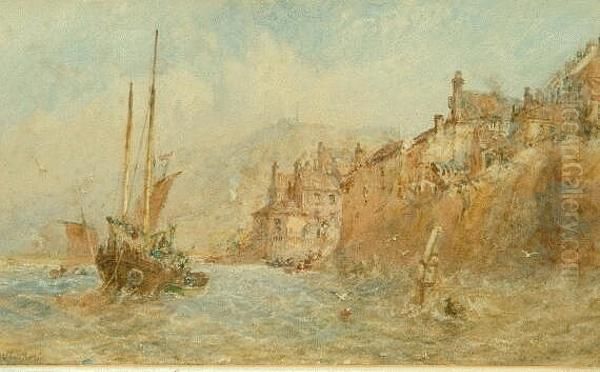 Robin Hood's Bay Oil Painting by George Weatherill