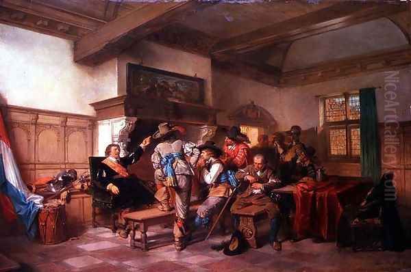 The Warriors Story Oil Painting by Herman Frederick Carel Ten Kate