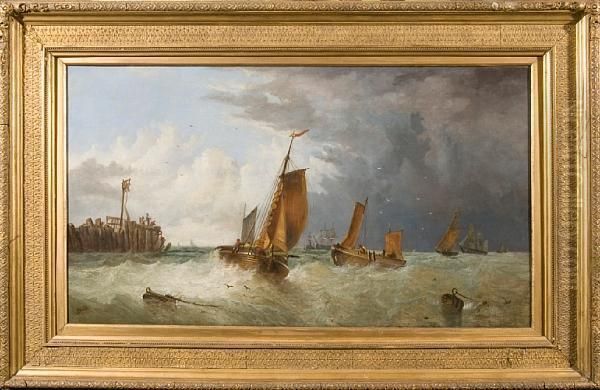 Hurrying To Harbour Oil Painting by James Webb