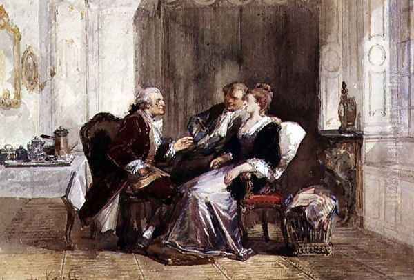 Conversation After Coffee Oil Painting by Herman Frederick Carel Ten Kate