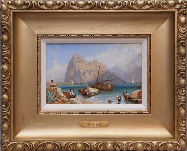 View Of Gibraltar Oil Painting by James Webb