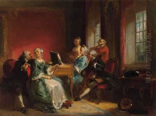 Soiree musical Oil Painting by Herman Frederick Carel Ten Kate