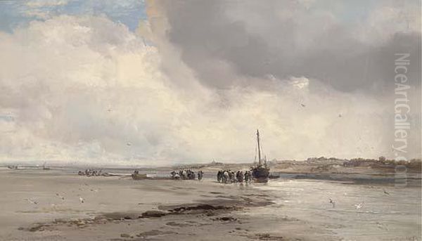 Old Shoreham Oil Painting by James Webb