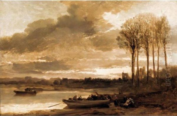 Belgian Landscape Oil Painting by James Webb