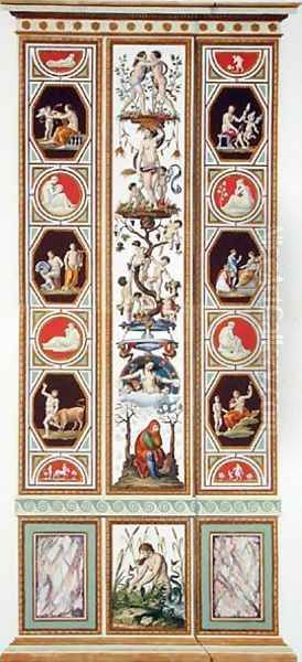 Panel from the Raphael Loggia at the Vatican, from Delle Loggie di Rafaele nel Vaticano, engraved by Giovanni Volpato 1735-1803, 1775, published c.1777-77 Oil Painting by Taurinensis, Ludovicus Tesio