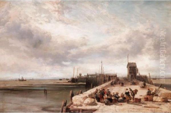 Honfleur Oil Painting by James Webb