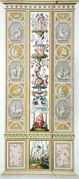 Panel from the Raphael Loggia at the Vatican, from Delle Loggie di Rafaele nel Vaticano, engraved by Giovanni Volpato 1735-1803, 1775, published c.1775-77 2 Oil Painting by Taurinensis, Ludovicus Tesio