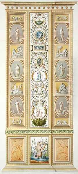 Panel from the Raphael Loggia at the Vatican, from Delle Loggie di Rafaele nel Vaticano, engraved by Giovanni Volpato 1735-1803, 1774, published c.1774-77 2 Oil Painting by Taurinensis, Ludovicus Tesio