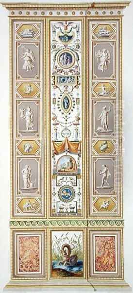 Panel from the Raphael Loggia at the Vatican, from Delle Loggie di Rafaele nel Vaticano, engraved by Giovanni Volpato 1735-1803, 1775, published c.1776-77 Oil Painting by Taurinensis, Ludovicus Tesio