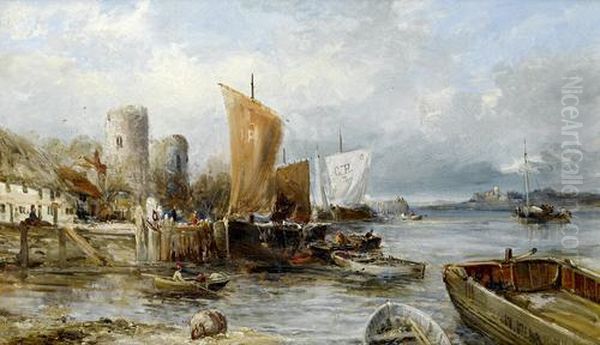 Shipping Off Conway Castle Oil Painting by William Edward Webb