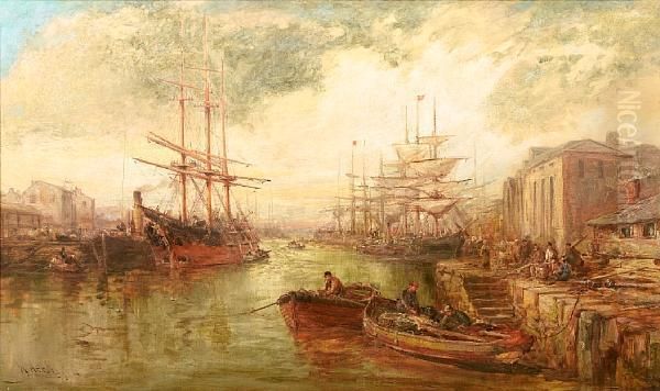 The Crowded Harbour At Douglas, Isle Of Man by William Edward Webb