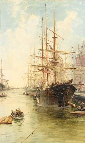 In The Docks At Fleetwood Oil Painting by William Edward Webb