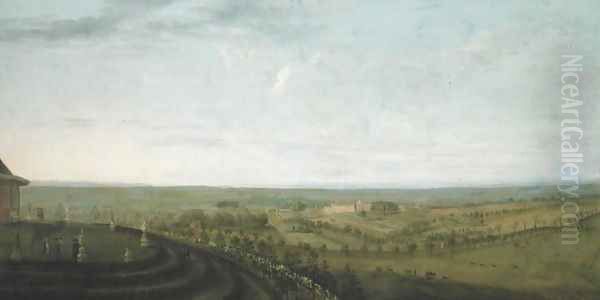 View of Knowsley from Riding Hill Oil Painting by Peter Tillemans