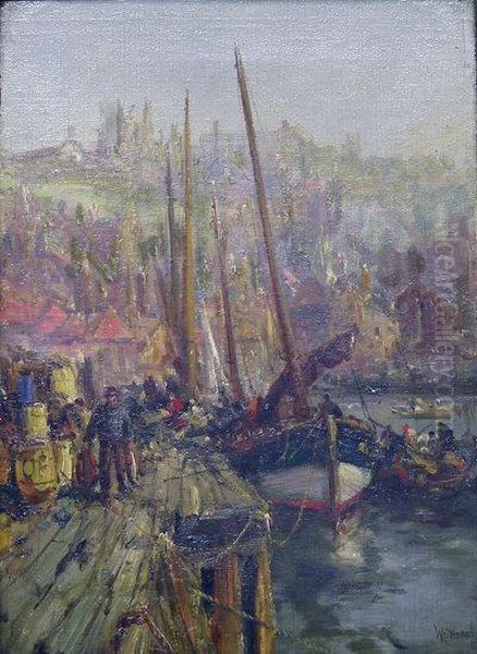 The Fish Quay Whitby Oil Painting by William Edward Webb