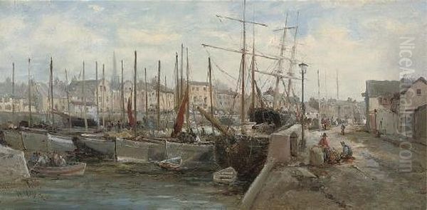 Douglas Harbour, Isle Of Man Oil Painting by William Edward Webb