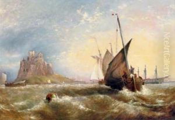 Shipping Near Le Mont-saint-michel, France Oil Painting by William Edward Webb