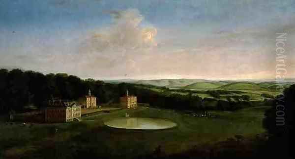 View of Uppark from the South West Oil Painting by Peter Tillemans