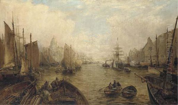 Shipping On The Thames Oil Painting by William Edward Webb