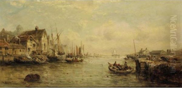 Isle Of Man Harbour Oil Painting by William Edward Webb