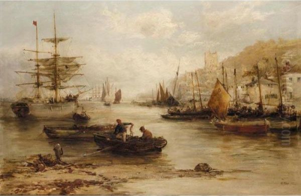 Harbour Scene Oil Painting by William Edward Webb