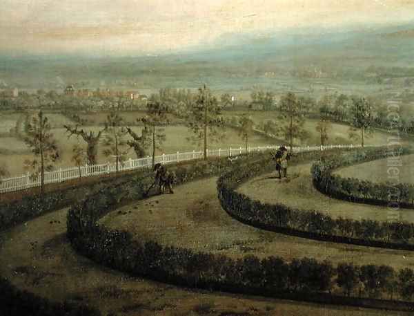 View of Knowsley Park from the Riding Hill Summer House, looking towards Prescot Oil Painting by Peter Tillemans