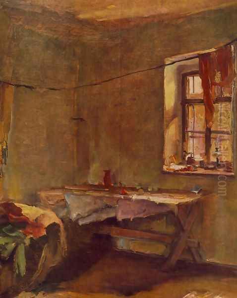 Interior 1934 Oil Painting by Janos Tornyai