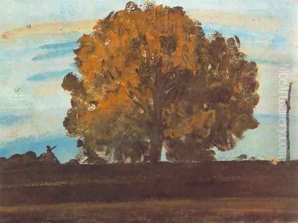 Great Tree at Martely 1910s Oil Painting by Janos Tornyai