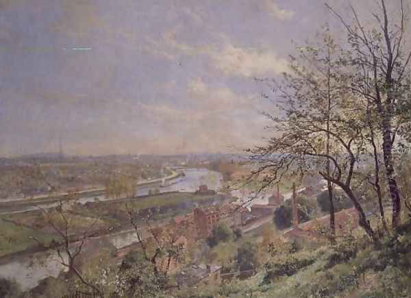 View of Boulogne sur Seine, c.1900 Oil Painting by Louis Tauzin